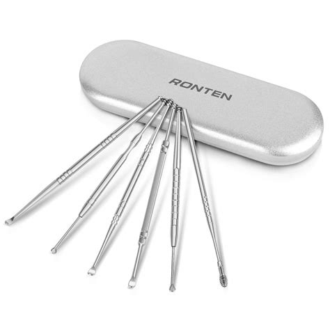 Ear Wax Removal Tool，ronten 6pcs Ear Candles Stainless