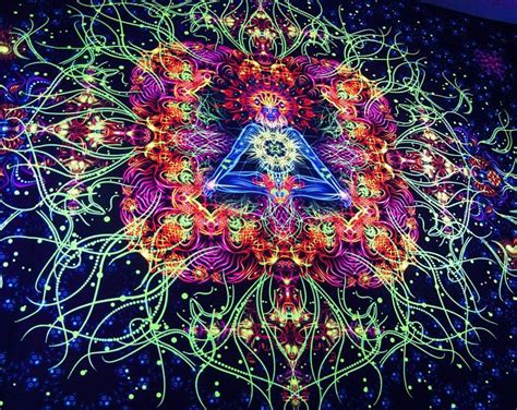 Trippy Tapestry Enlightenment Psychedelic Fluorescent Uv Etsy