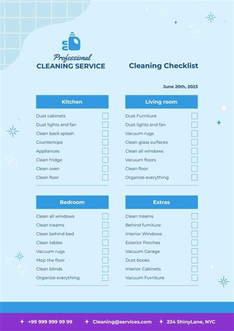 Free Cleaning Services Checklist Templates Wepik