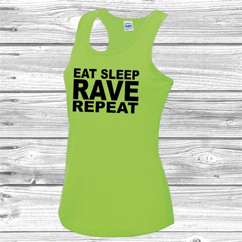 eat sleep rave repeat girls vest tee top party fancy dress t shirt neon ebay