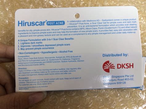 Hiruscar post acne gel retails at $22.90 for a 10ml tube and can be found conveniently at watsons, guardian, unity and polyclinics. How to reduce Post Acne Scar? *Advertorial* - Hiruscar ...