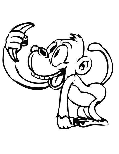 M for monkey coloring page for kids. Monkeys to download - Monkeys Kids Coloring Pages
