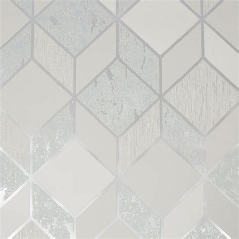 Vittorio Grey And Silver Geometric Wallpaper Wallpaperit 1000x1000