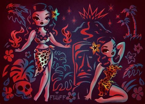 two women in swimsuits are standing next to each other with skulls on them