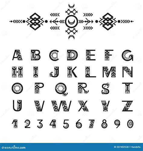 Tribal Style Alphabet Stock Vector Illustration Of Alphabet 207402538