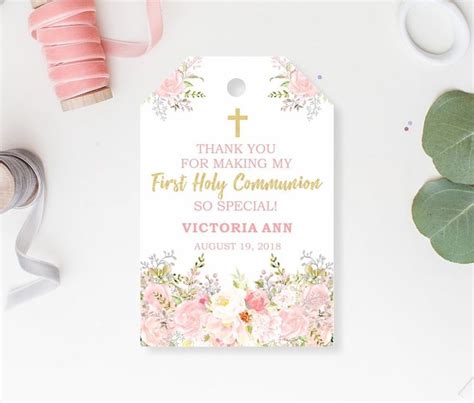 Free Printable Holy First Communion Favor Tags