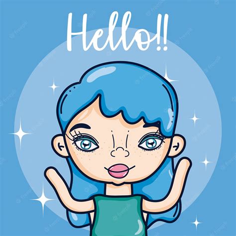 Premium Vector Girl Saying Hello Cartoon