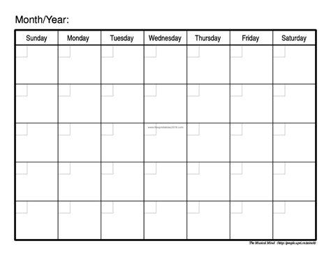 Free Printable Blank Calendars To Fill In Template Calendar Design