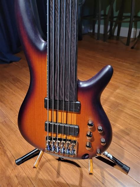 Ibanez Srf706 Bbf Sr Series Fretless 6 String Bass Brown Reverb