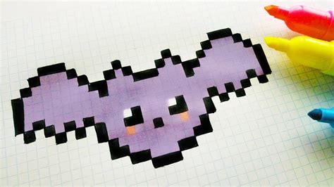 Et découvrez nos autres dessins ! Handmade Pixel Art - How To Draw a Kawaii Bat #pixelart # ...
