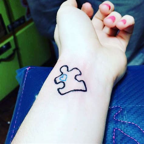 Autism heart tattoo wrist 40 cool puzzle piece tattoo design ideas. 17 best images about Tattoos on Pinterest