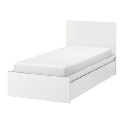 Malm Bed Frame High W 2 Storage Boxes White Stained Oak Veneer