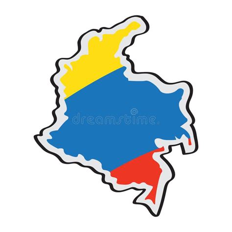 Map Of Colombia With Its Flag Stock Vector Illustration Of Continent
