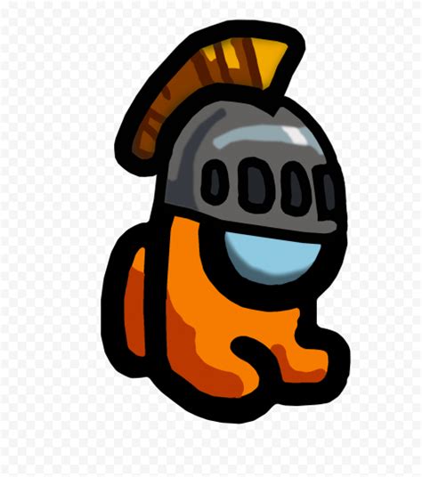 Hd Orange Among Us Mini Crewmate Character Baby Knight Helmet Png Citypng
