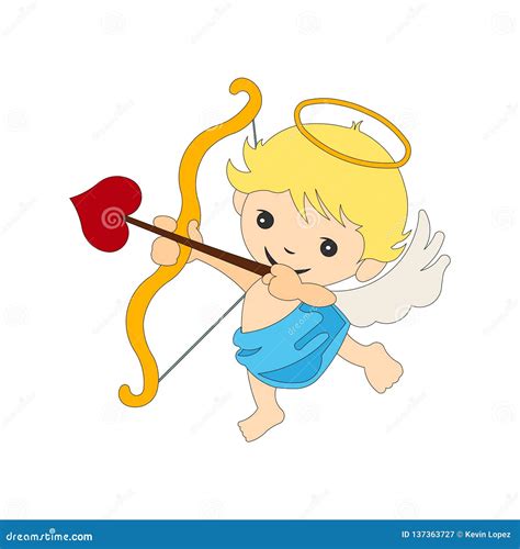 Cupid Valentine Angel Vector Stock Vector Illustration Of Happy