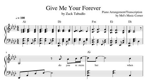 Give Me Your Forever By Zack Tabudlo Sheet Music Payhip