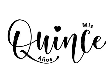 Mis Quince Anos Lettering Para Fiesta De Quinceañera Vector Premium