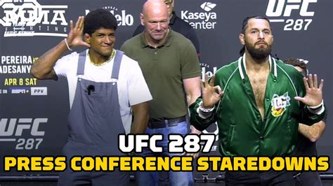 Ufc 287 Press Conference Staredowns Ufc 287 Mma Fighting Youtube