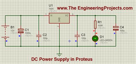 Design A 5v Power Supply In Proteus The Engineering Projects