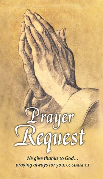 Prayer Request Pew Cards Pack Of 25 Cokesbury