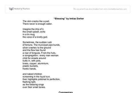 Blessing By Imtiaz Dharker Blessing Poem Poems Blessed