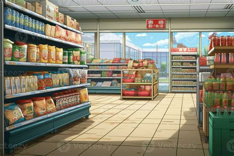 Supermercado Interior Anime Visual Novela Juego Generar Ai 27736450