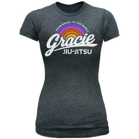 Gracie Jiu Jitsu Gracie Jiu Jitsu Womens Rays T Shirt Charcoal