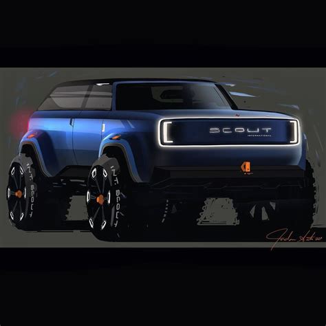 Modern International Harvester Scout Rendered Shows Electric Suv