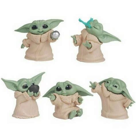 5pcs Disney Star Wars Baby Yoda Action Figure Mandalorian Model Statue