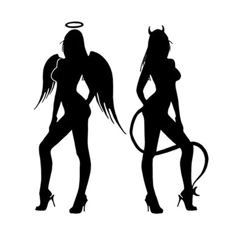 Wholesale 5pcs 10pcs 12 13cm Naughty Angel And Devil Decorative Car Stickers Motorcycle Decals