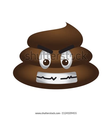 Angry Poop Emoji Vector De Stock Libre De Regalías 1124109455