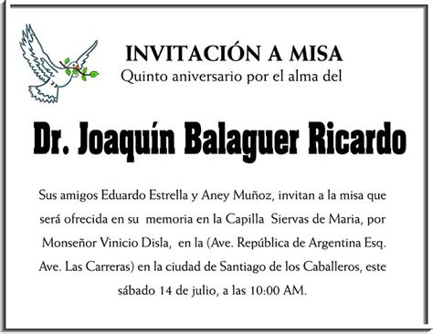 Invitación Para Misa 9 Dias Fallecido Imagui