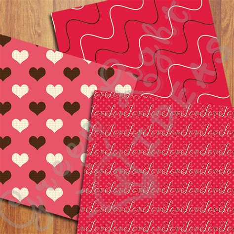 Sweet Valentine Digital Papers Valentines Day Backgrounds Love