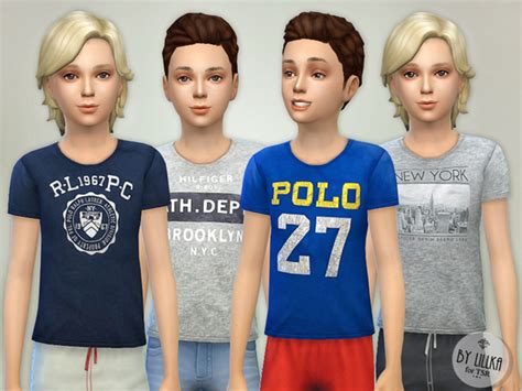 Lillkas T Shirt Collection For Boys P04 Sims 4 Children Sims Sims 4