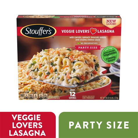 Stouffers Party Size Veggie Lovers Lasagna Frozen Meal 96 Oz
