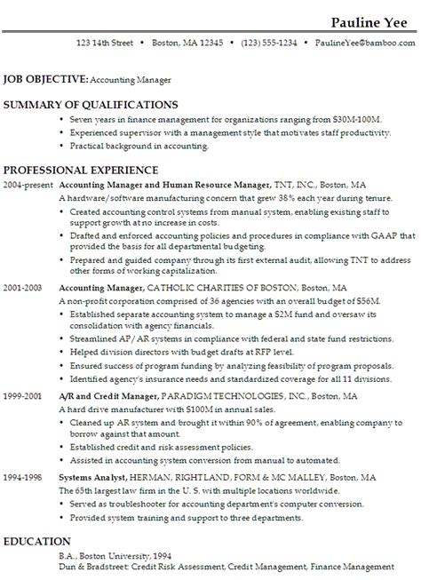 In accounting and finance seeking the position of a junior accountant at xyz inc. Resume: Accounting Manager | Job resume examples, Teacher ...