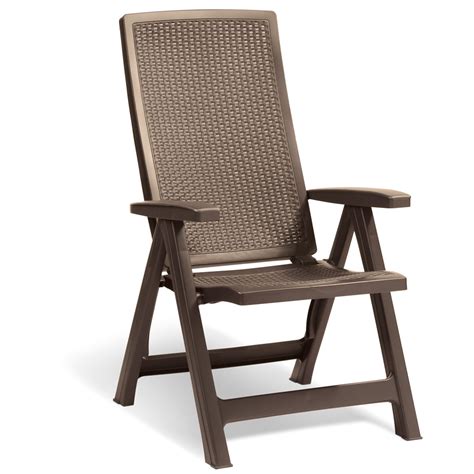 Allibert Montreal Brown Rattan Style Outdoor Reclining Dining Chair | eBay
