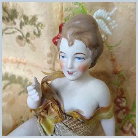 Beautiful Antique Bathing Beauty Nude Figurine Hand Painted Face And Ruby Lane