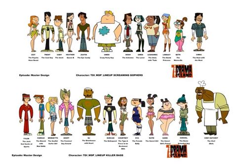 Total Drama Cast Total Drama Island Cartoon Character Design