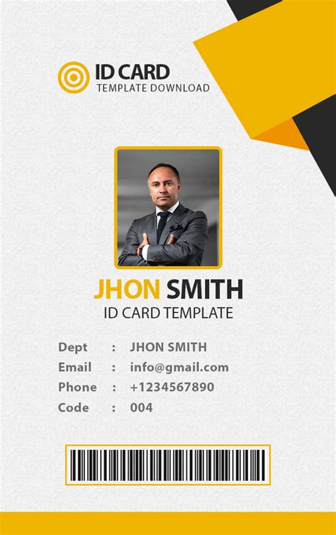 Free Psd Office Identity Card Template Psd Id Card Template Card Images