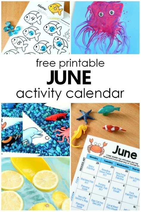 Fun Preschool Activities For The Month Of June Free Calendar