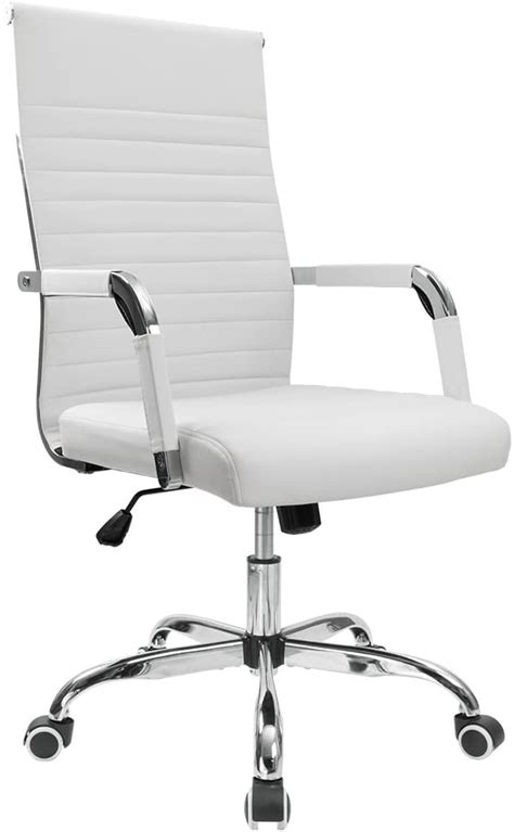 Ribbed Office Desk Chair Mid Back Pu Leather Executive Conference Task