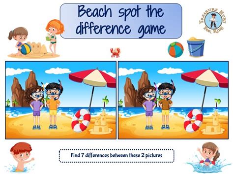 Beach Spot The Difference Game Treasure Hunt 4 Kids