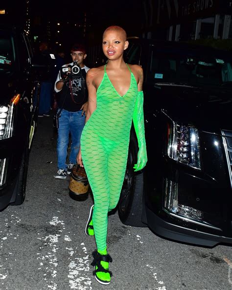 Slick Woods In A See Through One Piece In Rihannas Fenty