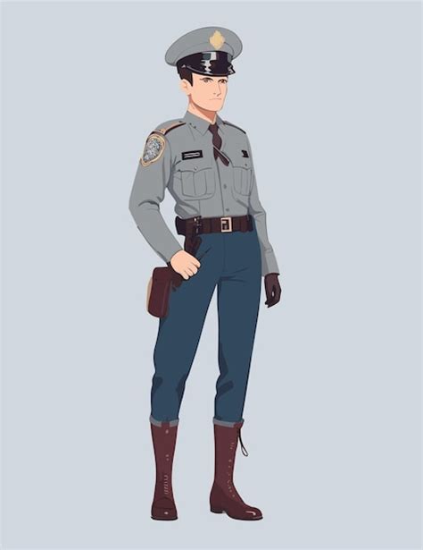 premium vector a flat illustration of a police officer in uniform