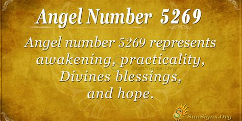 Angel Number 5269 Meaning Focus On Good Sunsignsorg