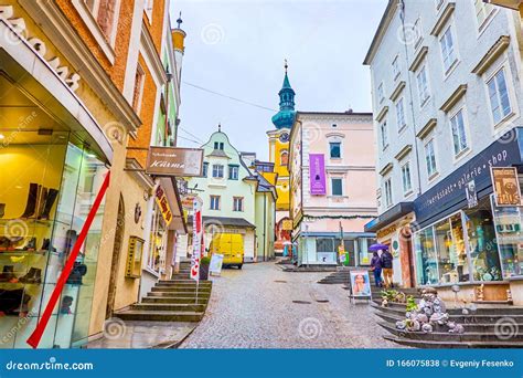 The Shopping Street In Old Gmunden Austria Editorial Stock Photo