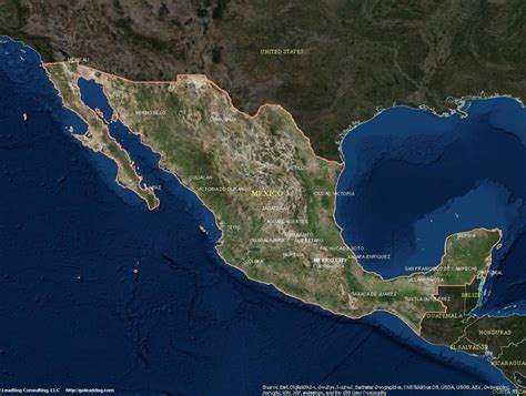 México Mapa Satélite Mapa Satélite De México América Central América
