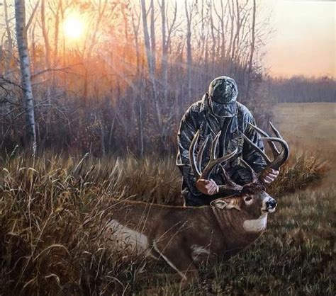 Paying Respects Wildlife Art Hunting Drawings Whitetail Deer Hunting