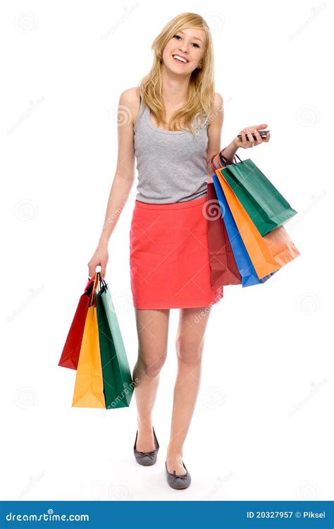 Young Woman Holding Shopping Bags Stock Image Image Of Consumer